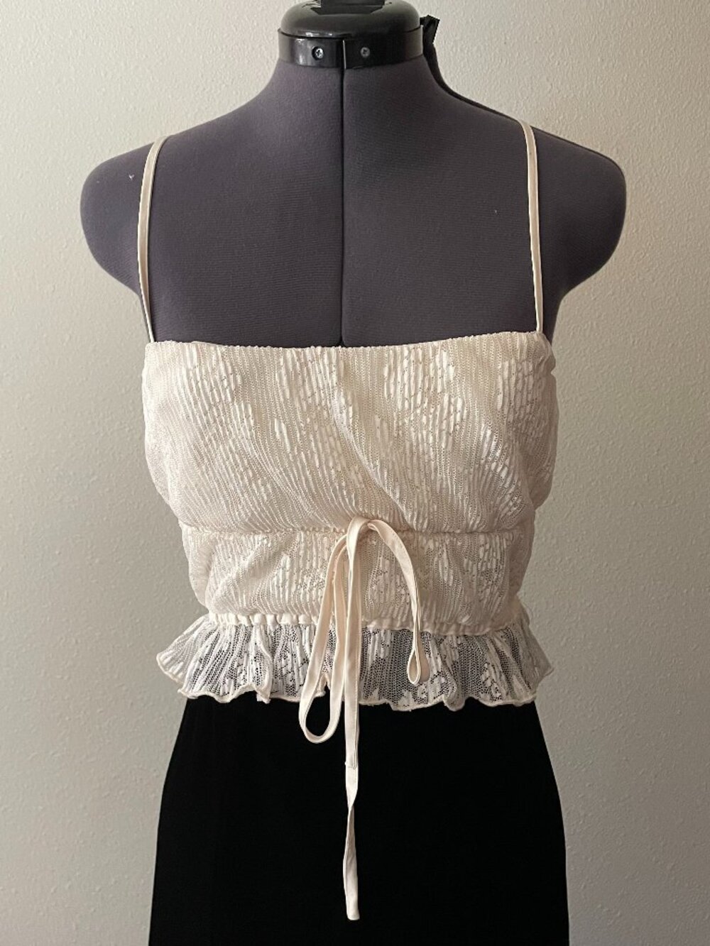 NWT princess polly cream lace tank coquette boho romantic size US 6